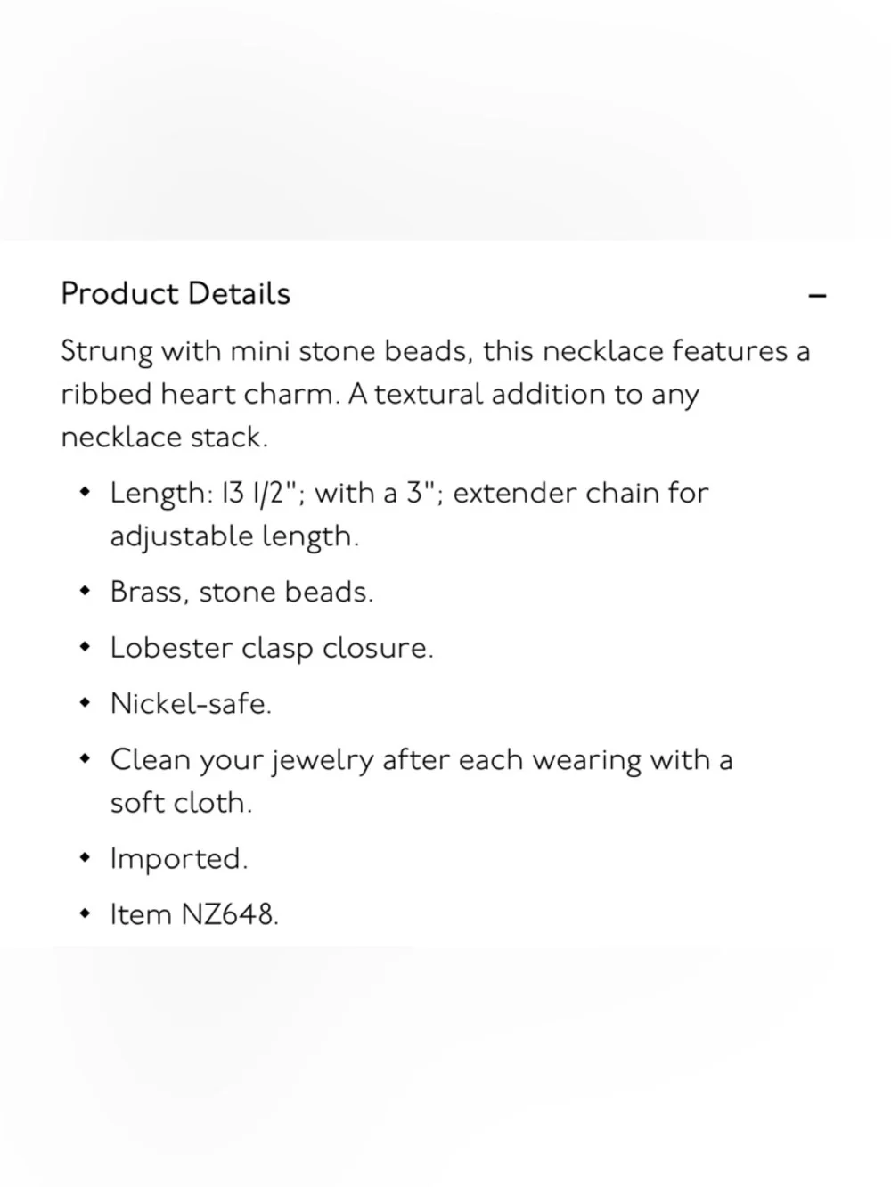 NWT MADEWELL Heart Charm Beaded Necklace - Picture 4 of 8
